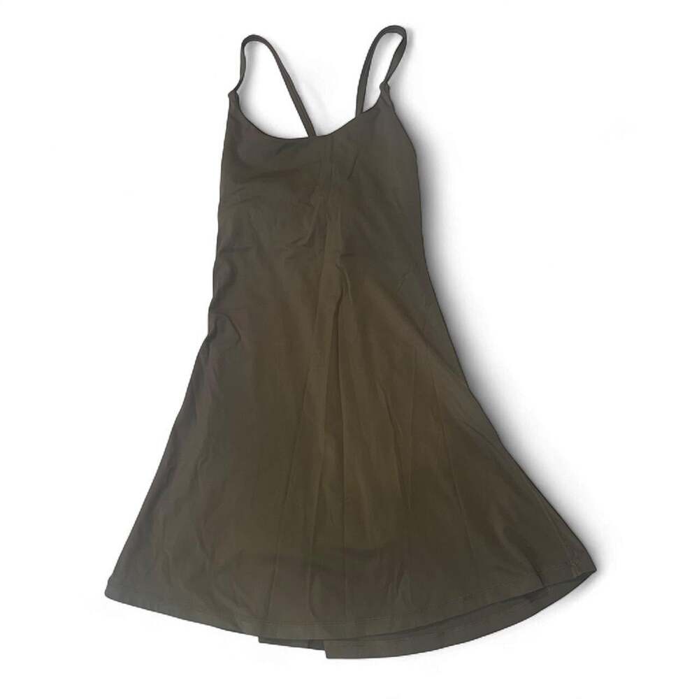 Nicole Miller Sport Green Mini Dress Built-In Shorts Athleisure Tennis S Pockets